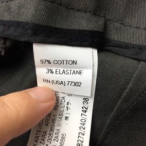 Zara Pants - Zara Basic Cotton Blend Charcoal Trousers Zara Pants - Zara Basic Cotton Blend Charcoal Trousers